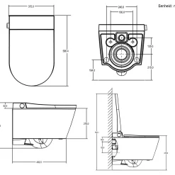 HOROW S70 Douche Wc - Japans Toilet - Randloos - Geurafzuiging - Softclose - Wit