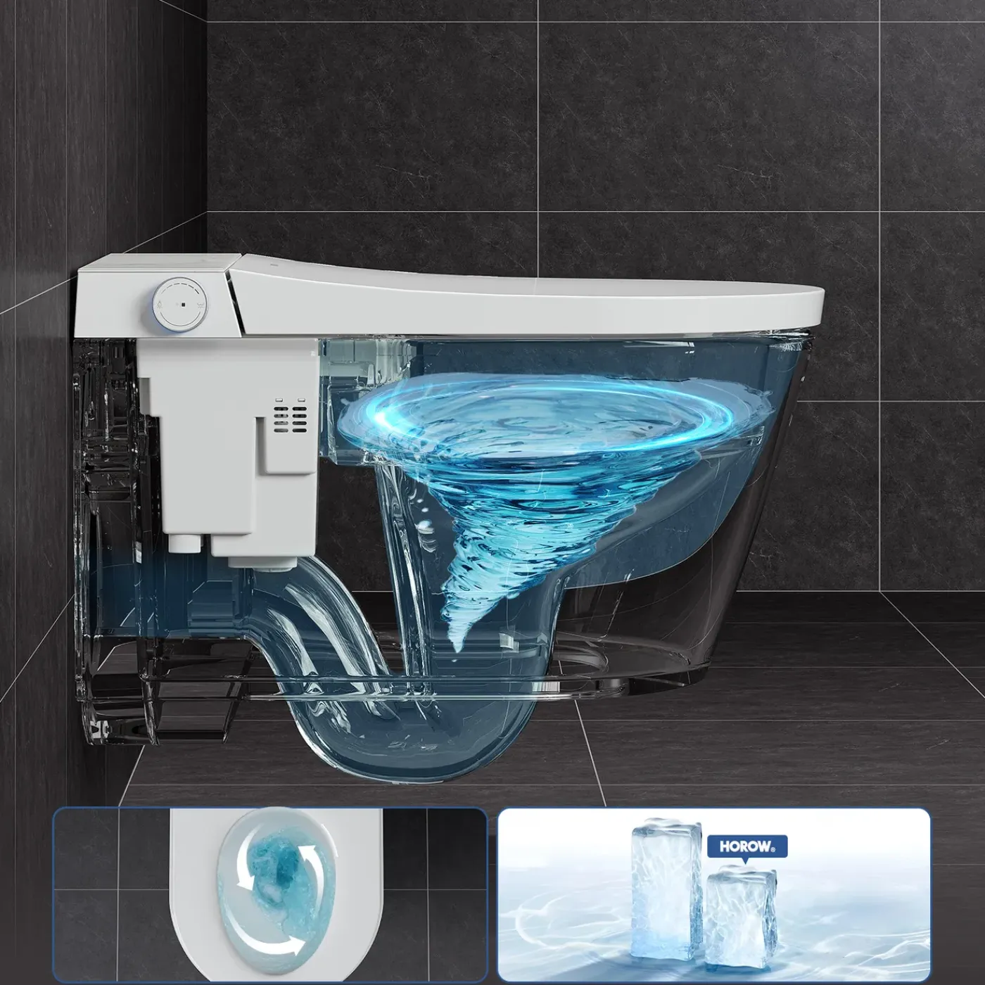 HOROW S70 Douche Wc - Japans Toilet - Randloos - Geurafzuiging - Softclose - Wit