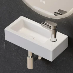 Horow-toiletfontein-wandmontage-keramiek-glans Wit-37x18x9 Cm-kleine Wastafel