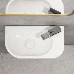 Horow Toiletfontein - Wandmontage - Keramiek - Gastentoilet - 40x22x11 Cm - Kraangat Rechts