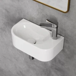 Horow Toiletfontein - Wandmontage - Keramiek - Gastentoilet - 40x22x11 Cm - Kraangat Rechts