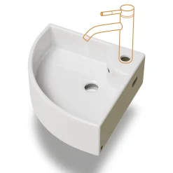 HOROW Toiletfontein - Wandmontage - Keramiek - 32x32 Cm - Glans Wit