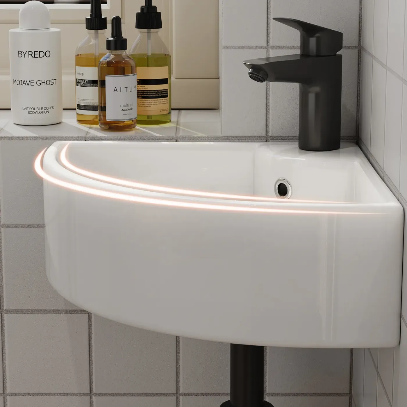 HOROW Toiletfontein - Wandmontage - Keramiek - 32x32 Cm - Glans Wit