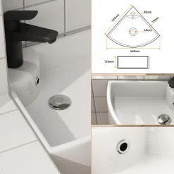 HOROW Toiletfontein - Wandmontage - Keramiek - 32x32 Cm - Glans Wit