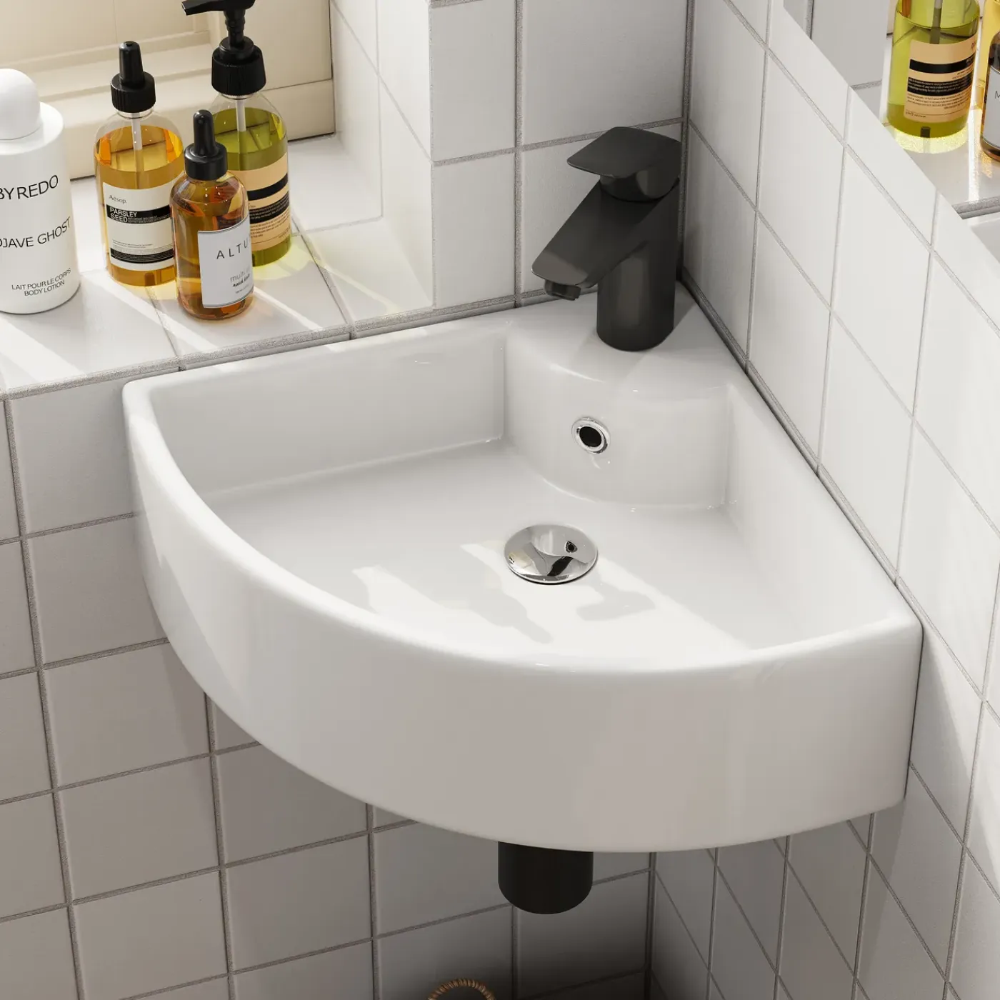 HOROW Toiletfontein - Wandmontage - Keramiek - 32x32 Cm - Glans Wit