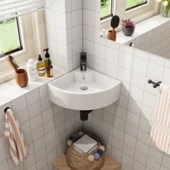 HOROW Toiletfontein - Wandmontage - Keramiek - 32x32 Cm - Glans Wit
