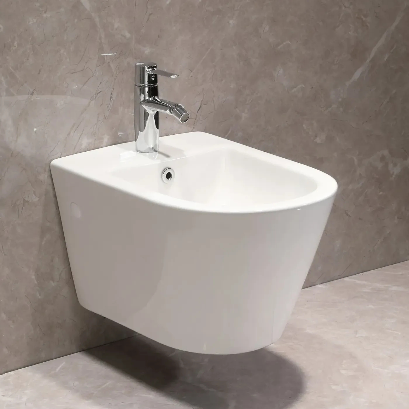 HROW Horow Wandbidet - Keramiek - Wit - Ruimtebesparend - 52,5 X 36,5 Cm
