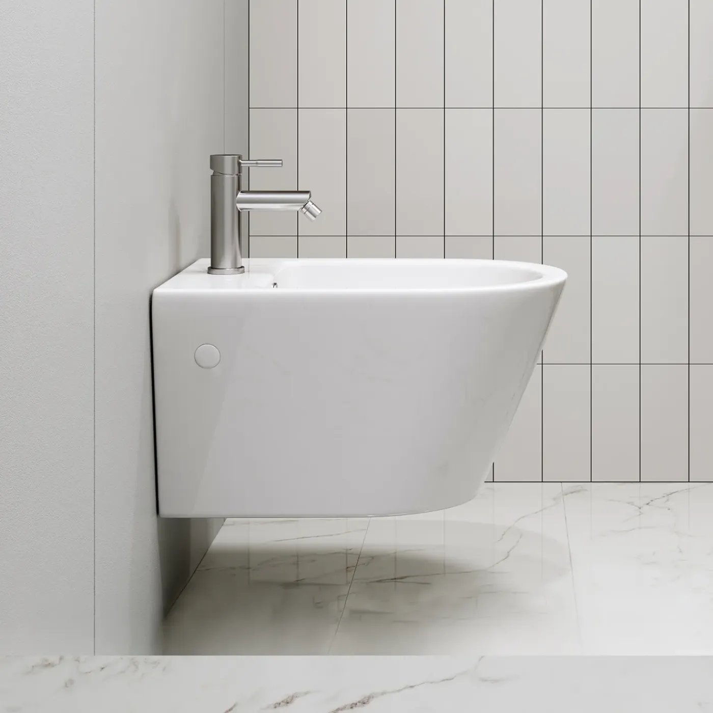 HROW Horow Wandbidet - Keramiek - Wit - Ruimtebesparend - 52,5 X 36,5 Cm
