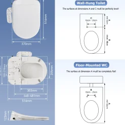 Horow - Wc-bril - Bidet - Afstandsbediening - Föhn - Sproeier - Extra Stevig