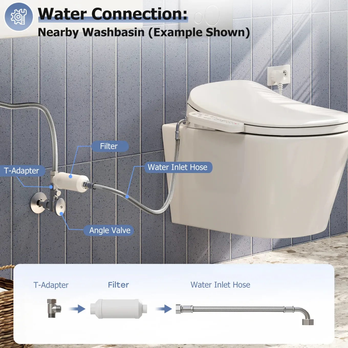 Horow - Wc-bril - Bidet - Afstandsbediening - Föhn - Sproeier - Extra Stevig