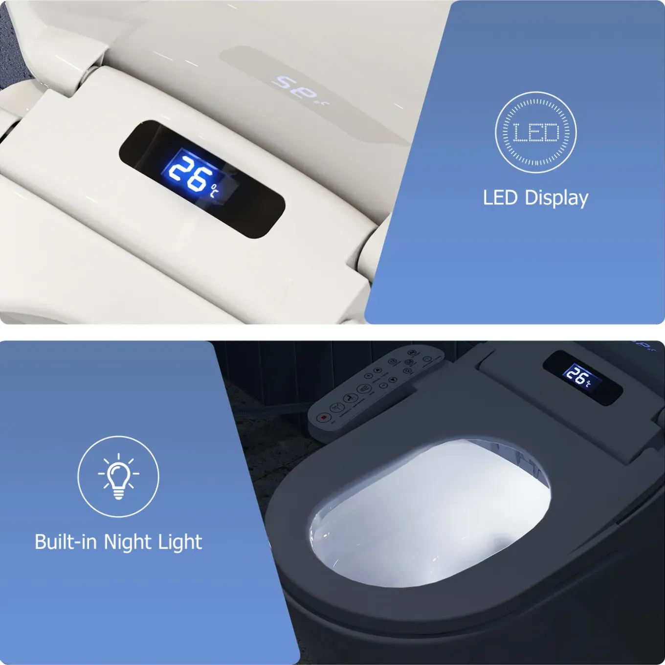 Horow - Wc-bril - Bidet - Afstandsbediening - Föhn - Sproeier - Extra Stevig