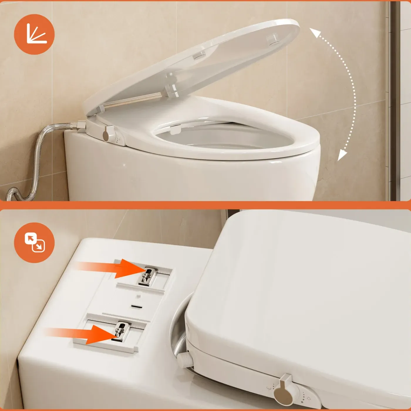 HOROW - Wc-bril - Bidet - Soft Close - Afklikbaar - Universeel - Wit