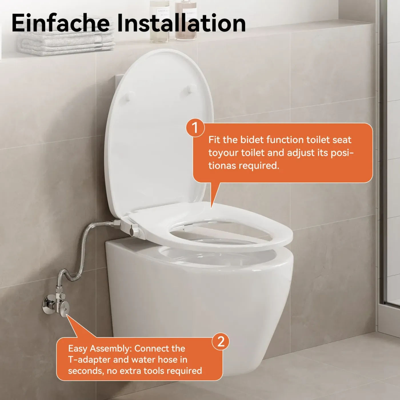 HOROW - Wc-bril - Bidet - Soft Close - Afklikbaar - Universeel - Wit