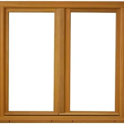 GD Menuiseries Houten Raam 2 Bladen H95 X L80 Ribbenpaneel + Handgreep (ref 010220f9)
