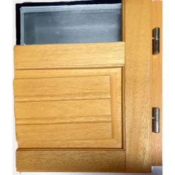 GD Menuiseries Houten Raamdeur 2 Bladeren H205 X L140 Ribbentafel