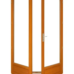 GD Menuiseries Houten Raamdeur 2 Bladeren H225 X L120 Ribbentafel