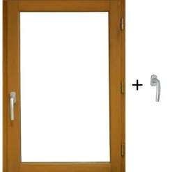 Houten Raam 1 Vleugel H105 X L60 Trek Rechts Ribben Paneel + Handgreep (ref 010220f9)