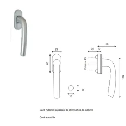 GD Menuiseries Houten Raam 1 Vleugel H60 X L40 Trek Rechts Ribben Paneel + Handgreep (ref 010220f9)
