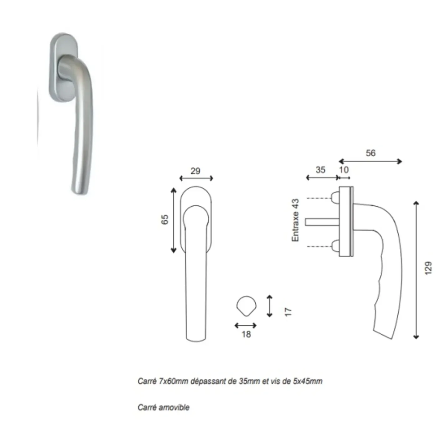 GD Menuiseries Houten Raam 1 Vleugel H60 X L40 Trek Rechts Ribben Paneel + Handgreep (ref 010220f9)