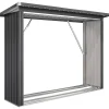 CollaHausse Houtopslag - Gegalvaniseerd Staal Donkergrijs - 213x66,5x150 Cm - Verhoogde Basis Hellend Dak