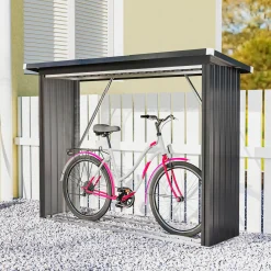 CollaHausse Houtopslag - Gegalvaniseerd Staal Donkergrijs - 213x66,5x150 Cm - Verhoogde Basis Hellend Dak