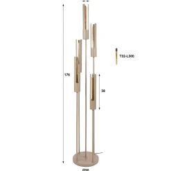Hoyz Collection - Vloerlamp Tube - Beige - 30x30x175 Cm