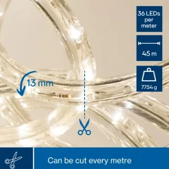 Hq-power LED Lichtslang 45 M, 36 LEDs Per Meter, Warm Wit 3060 K