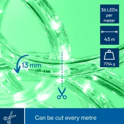 Hq-power Led Lichtslang 45 M, 36 Leds Per Meter, Groen