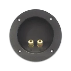 HQ-Power Luidsprekeraansluiting, rond, vergulde terminals