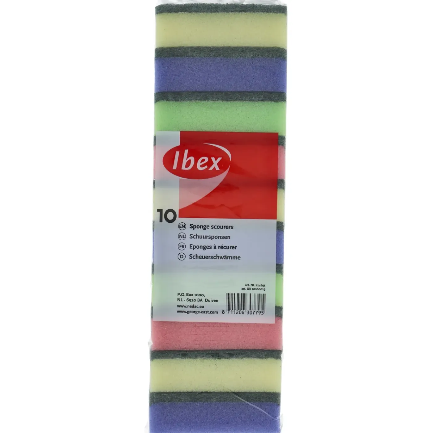 Overig Ibex schuurspons 9x6x3cm - 10 stuks