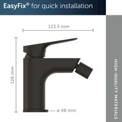 Ideal Standard - Bidetkraan - Alero - Matzwart - 95 Mm - Met Handdouche
