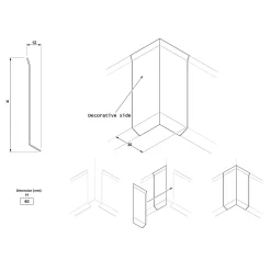 Ilcom Ceramica Ilcom Binnenhoek Fli Voor Plint F 60 Mm X 30 Mm X 30 Mm - Gepolijst Koper
