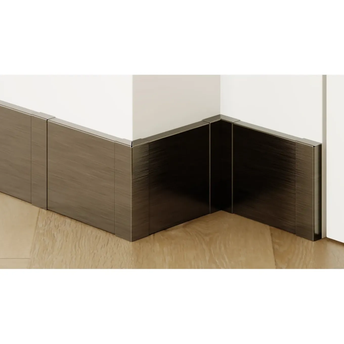 Ilcom Decoratieve Plint FC Van Roestvrij Staal 2700 mm x 100 mm - Zwart Geborsteld