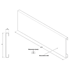 Ilcom Decoratieve Plint FC Van Roestvrij Staal 2700 mm x 80 mm - Zwart Geborsteld