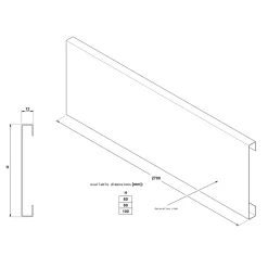 Ilcom Decoratieve Plint FC Van Roestvrij Staal 2700 mm x 60 mm - Zwarte Mat