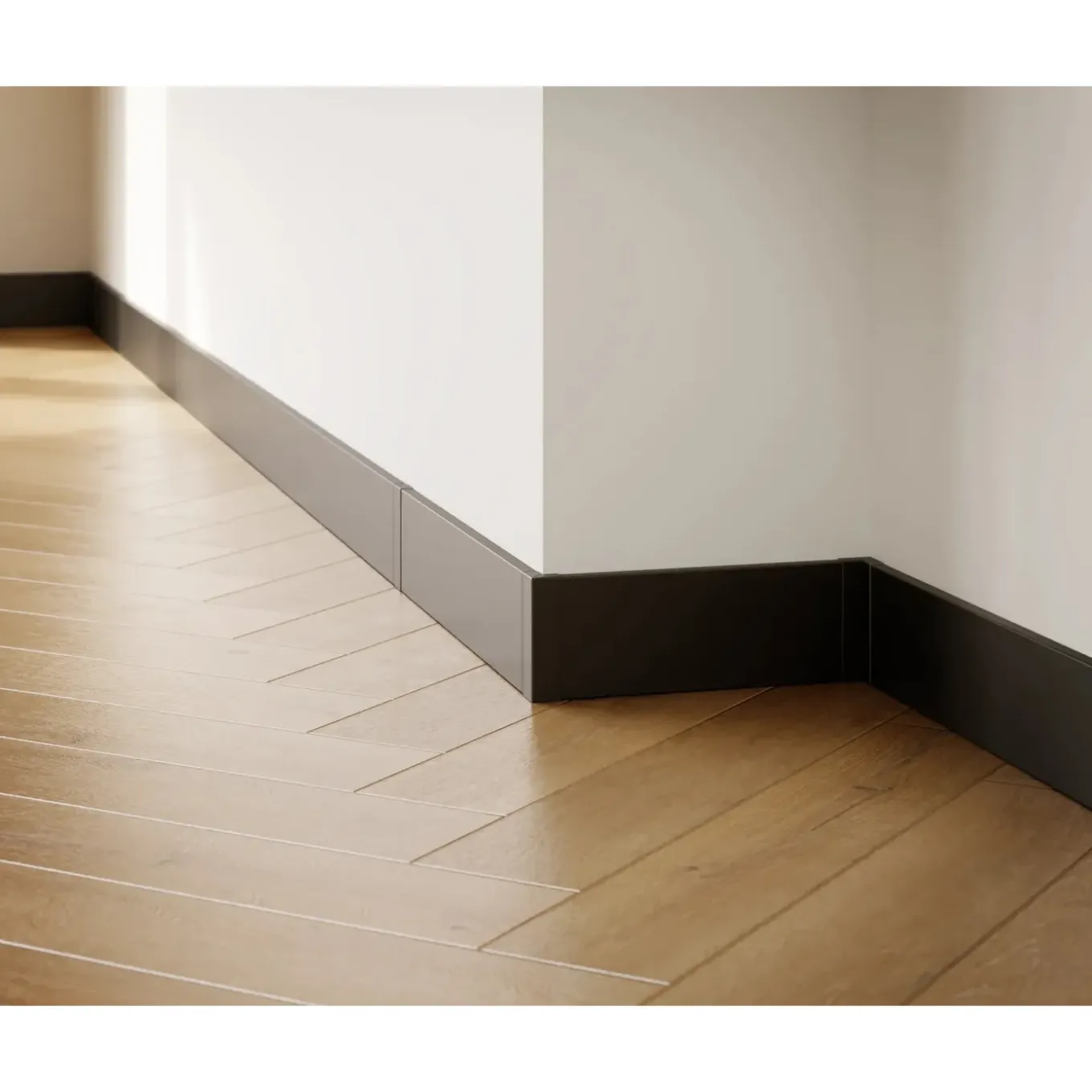 Ilcom Decoratieve Plint FC Van Roestvrij Staal 2700 mm x 60 mm - Zwarte Mat