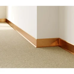 Ilcom decoratieve plint voor muren F Satijn koper - 100mm x 2700mm van roestvrij staal