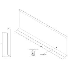 Ilcom Ceramica Ilcom decoratieve plint voor muren F Gepolijst zwart - 80mm x 2700mm van roestvrij staal