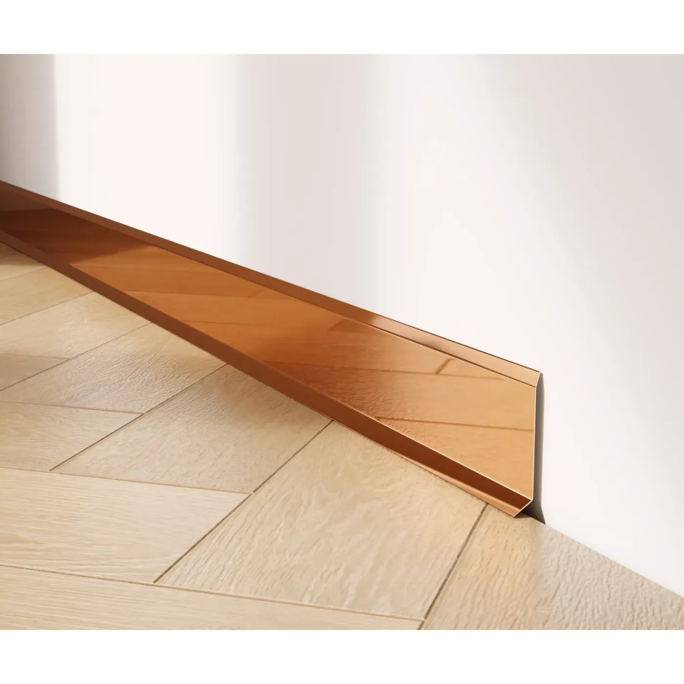 Ilcom Ceramica Ilcom decoratieve plint voor muren F Gepolijst koper - 60mm x 2700mm van roestvrij staal