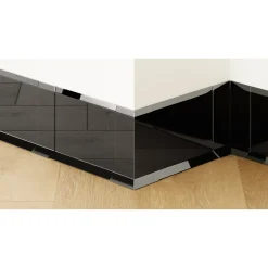 Ilcom Ceramica Ilcom externe hoek voor plint FL Gepolijst zwart- 30mmx100mm van roestvrij staal