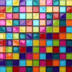 ILCOM CERAMICA Ilcom mozaïekplaat Rainbow op gaas 30 x 30 cm - gehard glas voor badkamer of keuken
