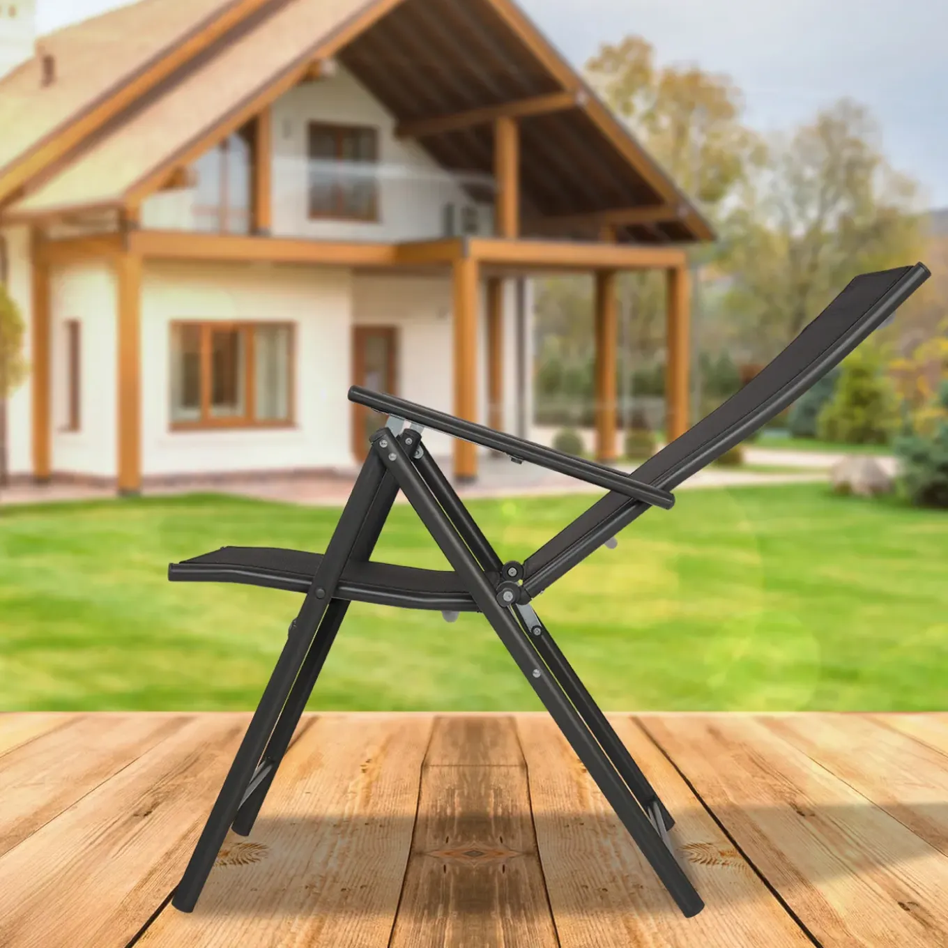 Infinity Goods Tuinstoel - 4 Stuks - 7 Verstelbare Standen - Inklapbaar - Tuin Of Balkon