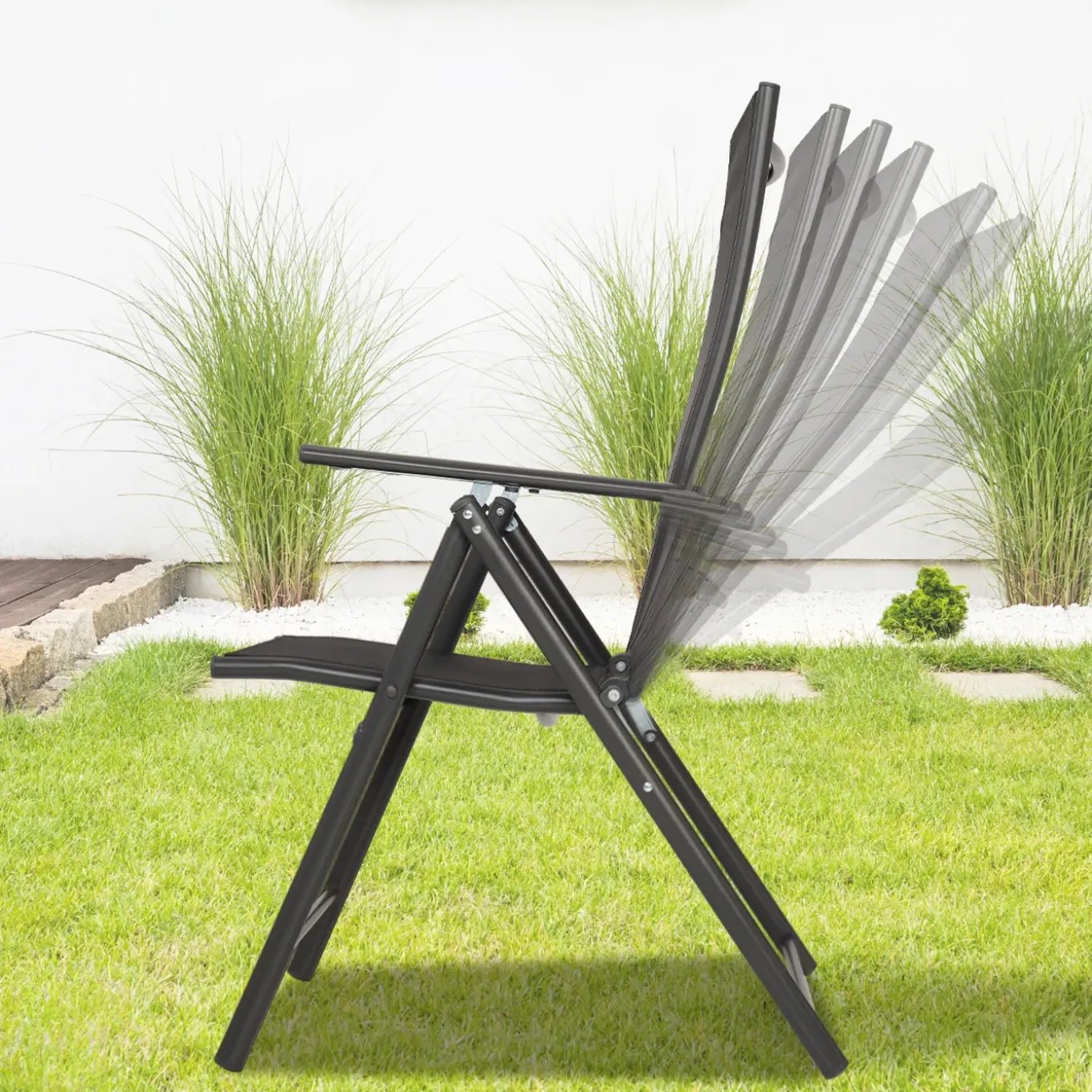 Infinity Goods Tuinstoel - 4 Stuks - 7 Verstelbare Standen - Inklapbaar - Tuin Of Balkon