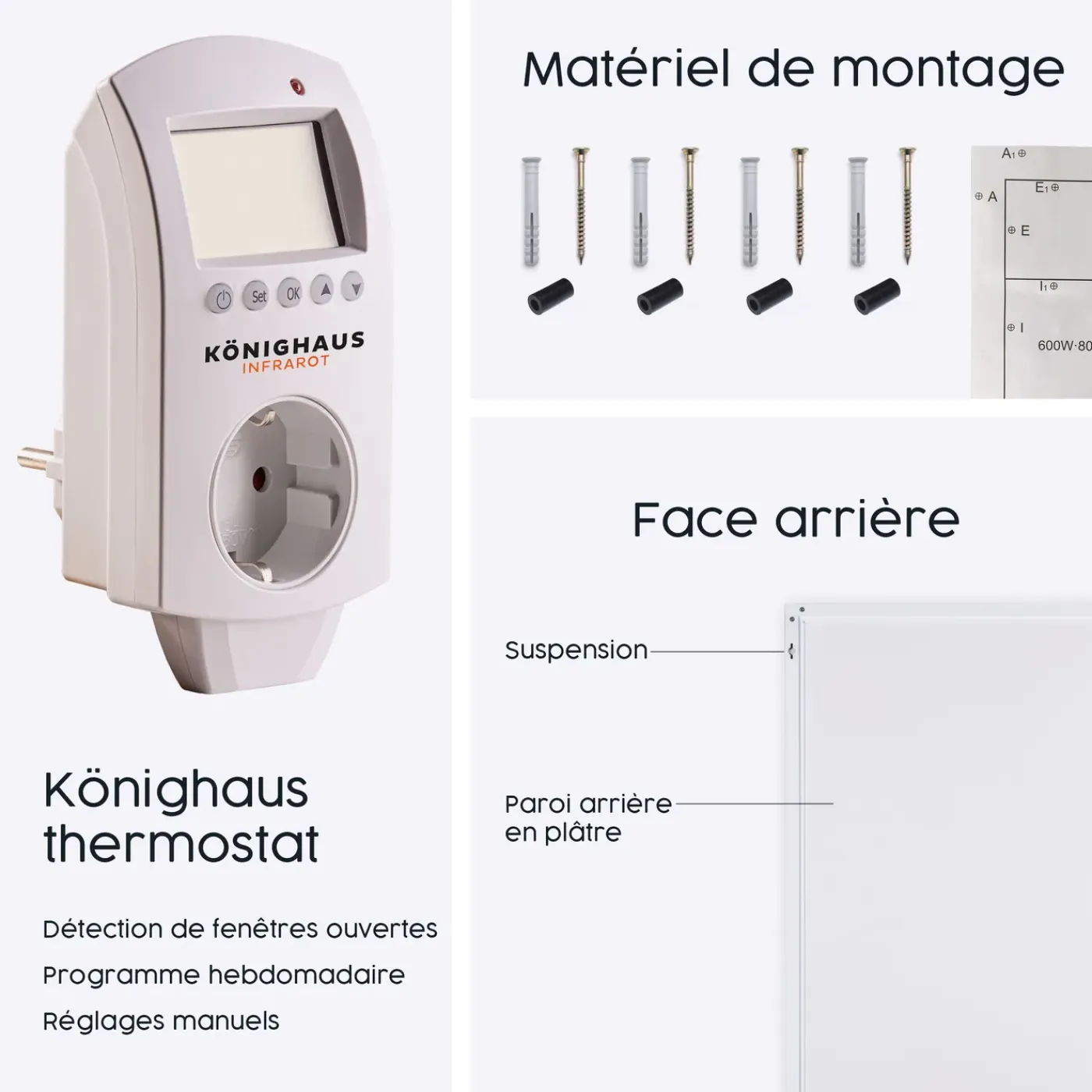 Könighaus Infrarot Infrarood Verwarming Panorama-serie 1200w Met Thermostaat Junglebrug
