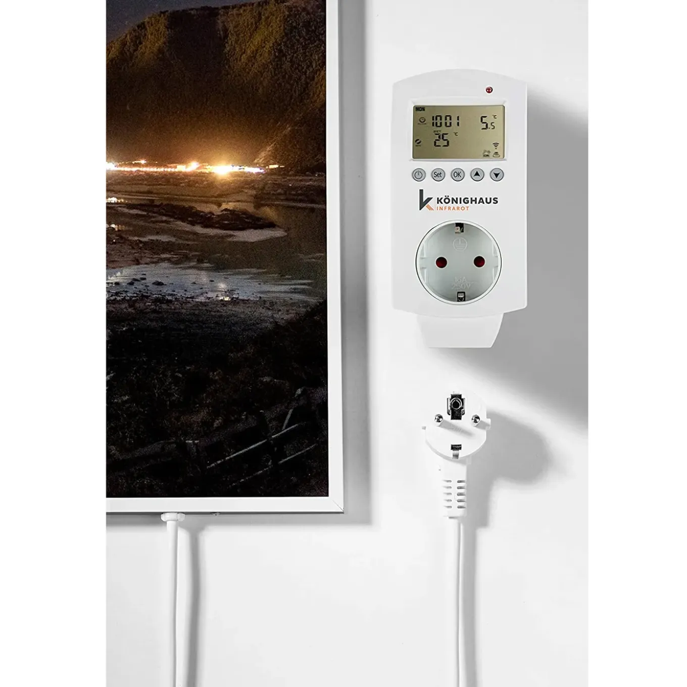 Infrarood Verwarming Panorama-serie 1200w Met Smart-thermostaat Bergdal En Sterrenhemel