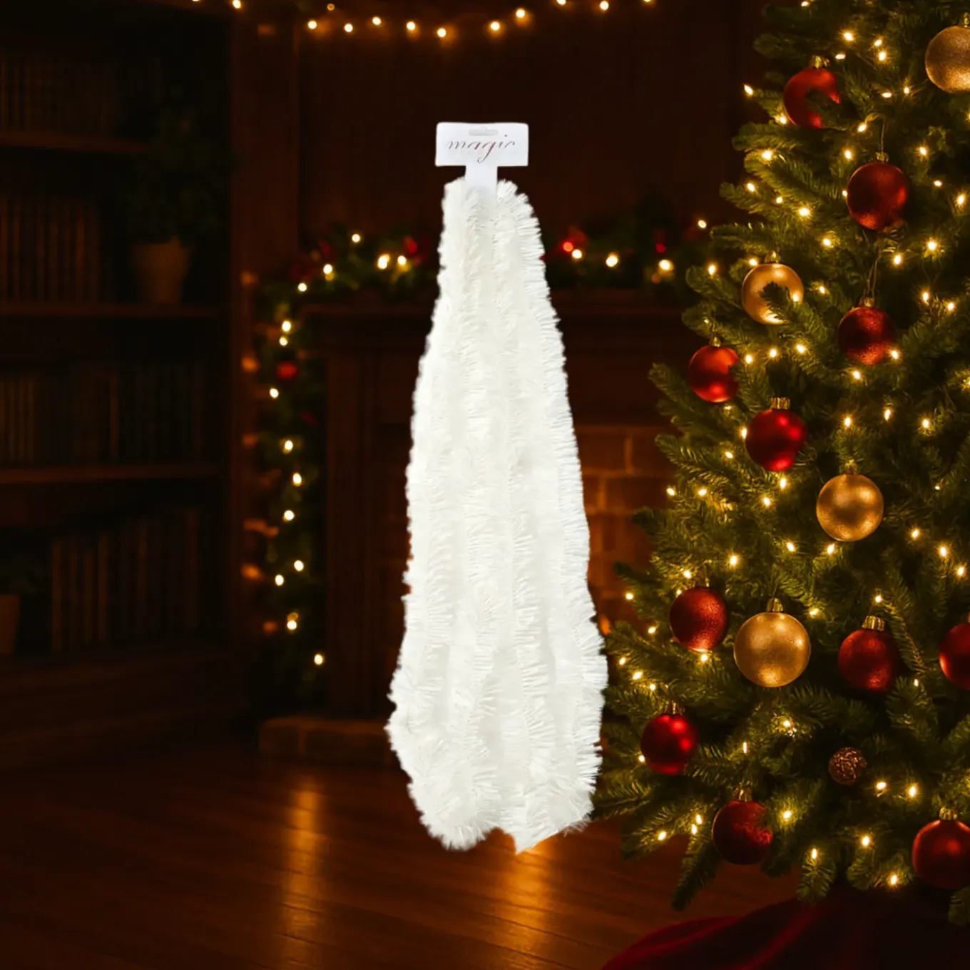 Inge Christmas Goods Kerstslinger - Guirlande - Wit - 270 Cm