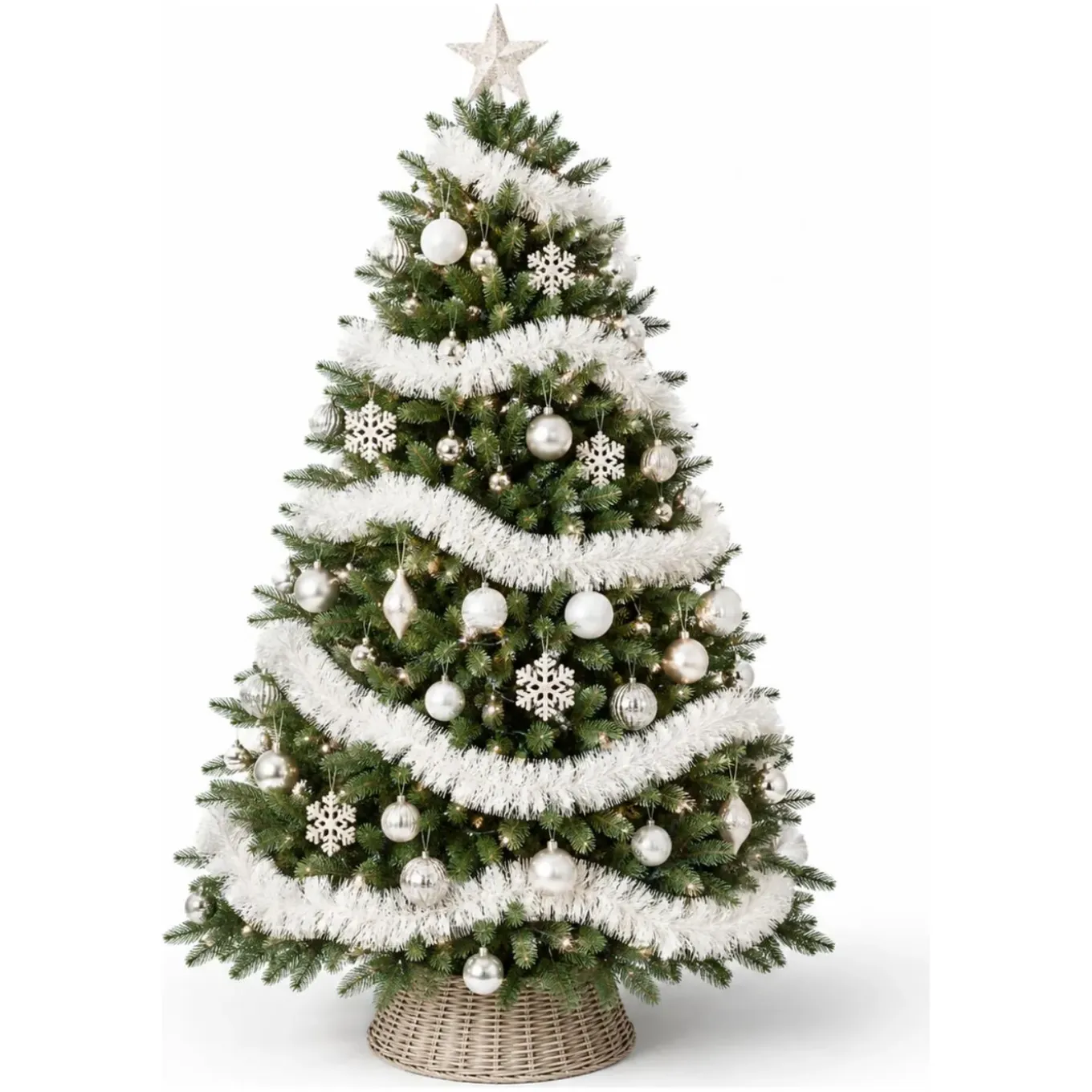 Inge Christmas Goods Kerstslinger - Guirlande - Wit - 270 Cm