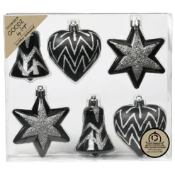 Inge Christmas Kersthangers - 6x - Figuurtjes - Zwart - 9 Cm