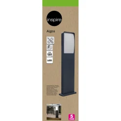 Inspire sokkellamp Algoa antraciet 14W