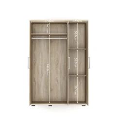 Interiax Kledingkast 'mila' - Sonoma Eik - 3 Deurs - 183x120x52cm